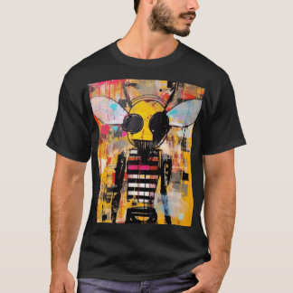 Bee Character Art Grunge Pop Art Insect Hybrid T-Shirt