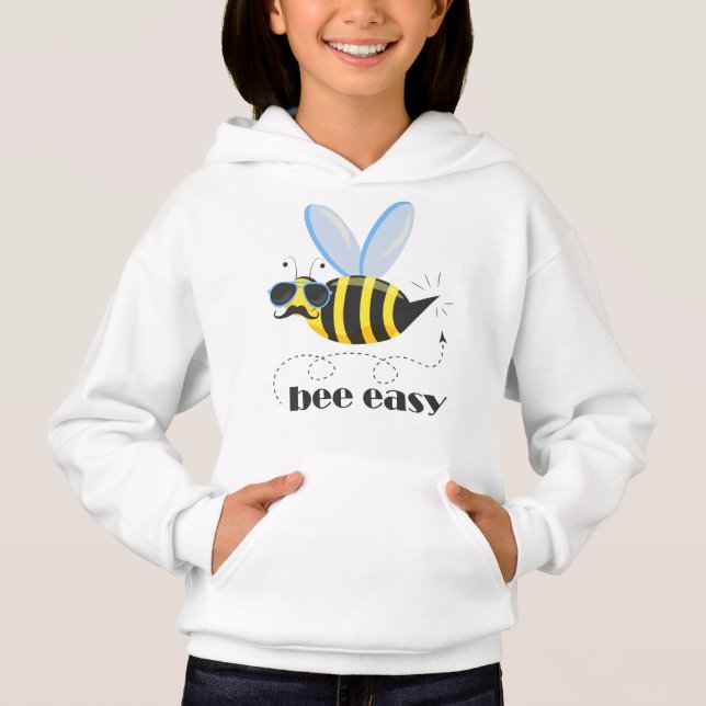 Bee character with moustache sunglasses Bee Easy (Front)