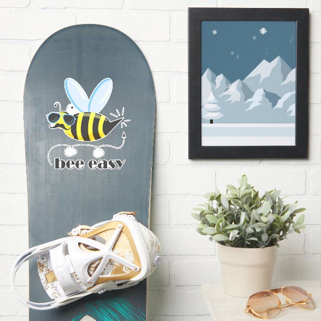 Bee character with moustache sunglasses Bee Easy (Snowboard)