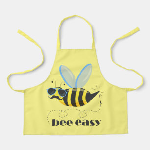 Bee character with moustache sunglasses Bee Easy Apron