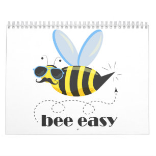 Bee character with moustache sunglasses Bee Easy Calendar