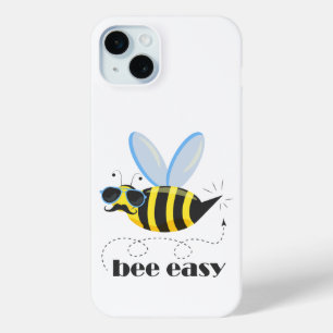 Bee character with moustache sunglasses Bee Easy iPhone 15 Mini Case