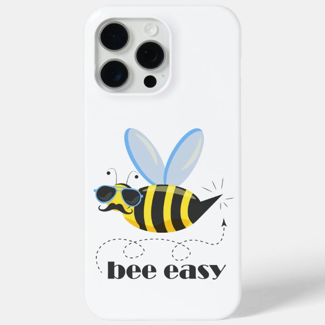 Bee character with moustache sunglasses Bee Easy Case-Mate iPhone Case (Back)