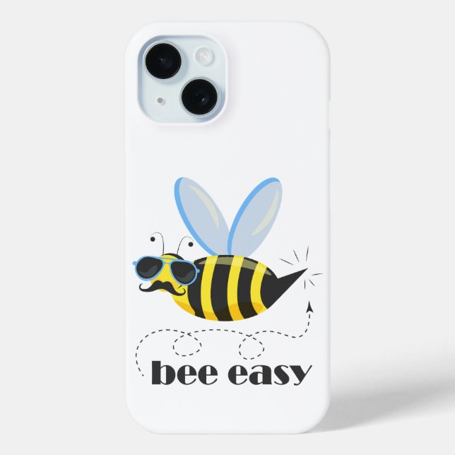 Bee character with moustache sunglasses Bee Easy Case-Mate iPhone Case (Back)