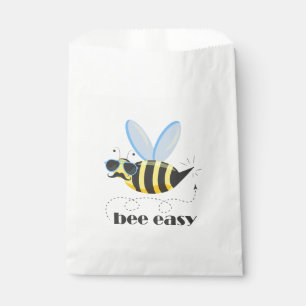 Bee character with moustache sunglasses Bee Easy Favour Bag