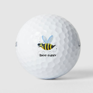 Bee character with moustache sunglasses Bee Easy Golf Balls