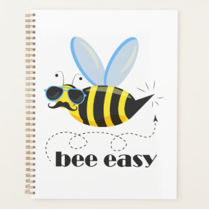 Bee character with moustache sunglasses Bee Easy Planner