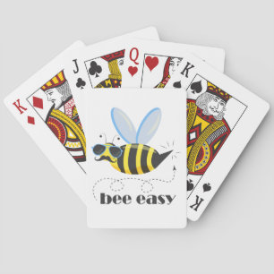Bee character with moustache sunglasses Bee Easy Playing Cards