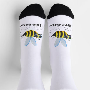 Bee character with moustache sunglasses Bee Easy Socks