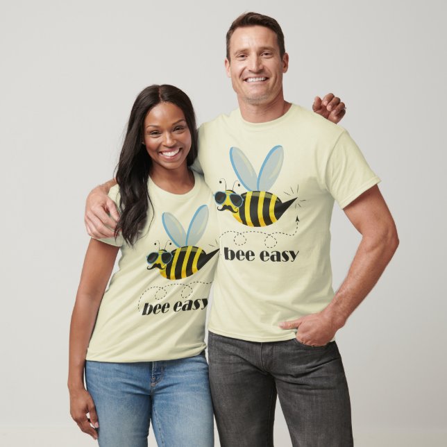 Bee character with moustache sunglasses Bee Easy T-Shirt (Unisex)