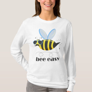 Bee character with moustache sunglasses Bee Easy T-Shirt