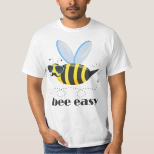Bee character with moustache sunglasses Bee Easy T-Shirt