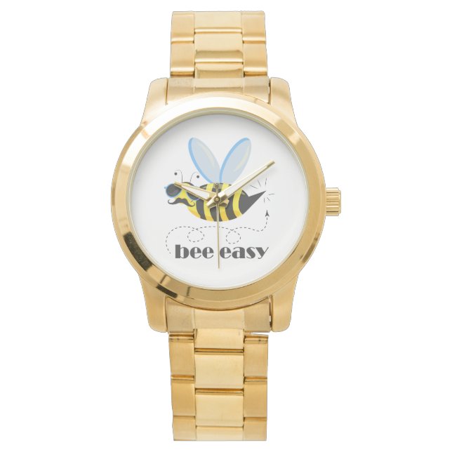 Bee character with moustache sunglasses Bee Easy Watch (Front)