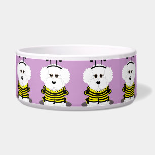 Bee*chon Bichon Frise Bumble Bee Dog Bowl