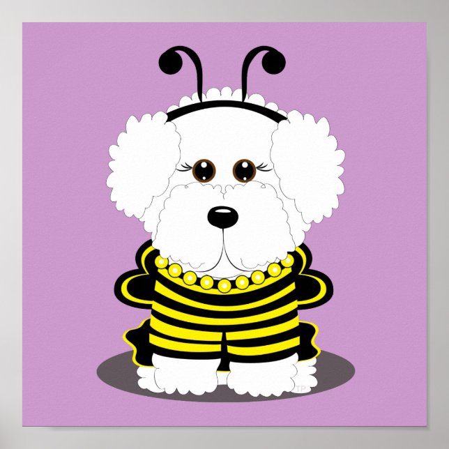 "BEE"chon Bichon Frise Halloween Poster (Front)