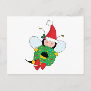 Bee Christmas Holiday Postcard