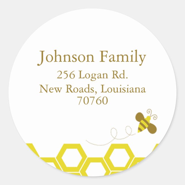 Bee Classic Round Sticker (Front)