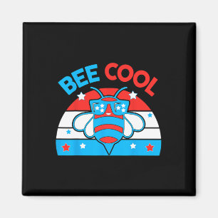 Bee Cool 4th July Red White Blue American Boy Usa Magnet