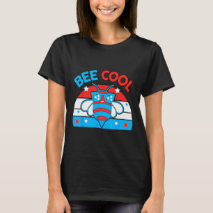 Bee Cool 4th July Red White Blue American Boy Usa  T-Shirt
