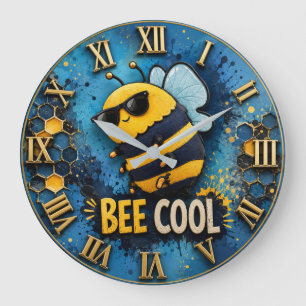 Bee Cool Funny Bee  Large Clock
