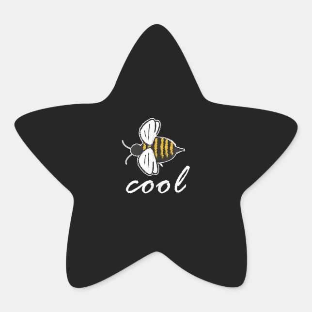 Bee Cool | Funny Bee Lover Gift | Bee Keeper Gifts Star Sticker (Front)