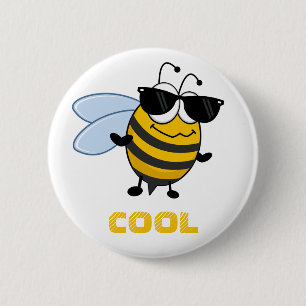 Bee Cool Funny Trendy Bee Customisable 6 Cm Round Badge