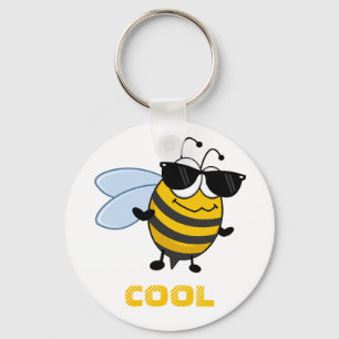 Bee Cool Funny Trendy Bee Customisable Key Ring
