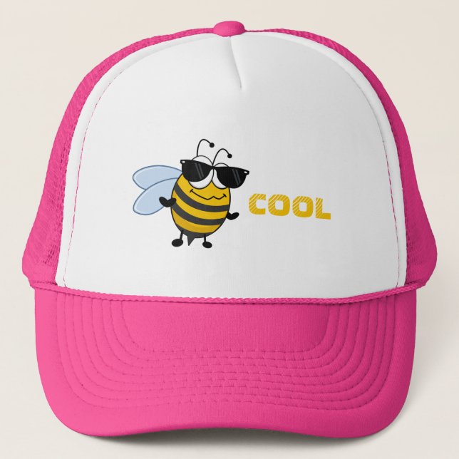 Bee Cool | Funny Trendy Bee Customisable Trucker Hat (Front)