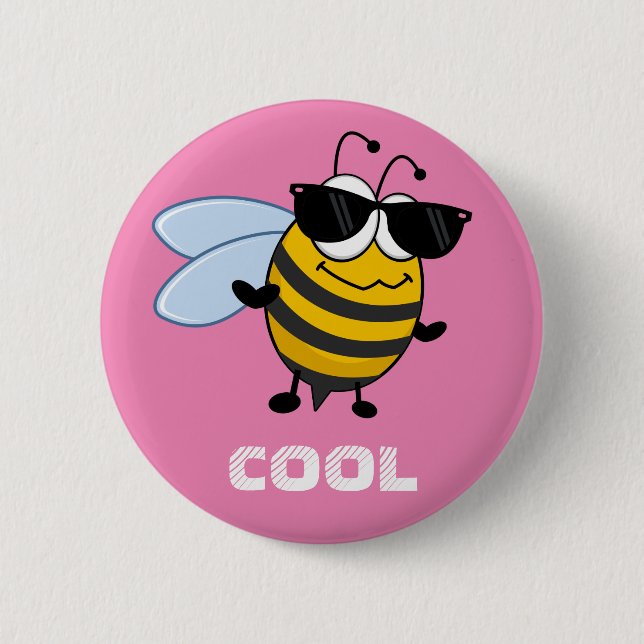 Bee Cool | Funny Trendy Bee Customizable 6 Cm Round Badge (Front)