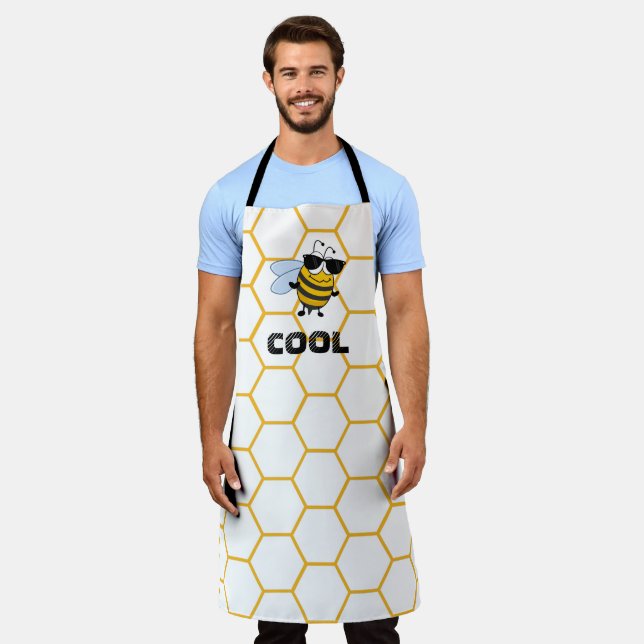 Bee Cool | Funny Trendy Bee Personalised Apron (Worn)