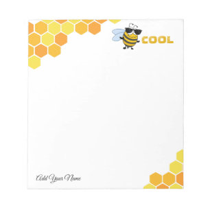 Bee Cool   Funny Trendy Bee Personalised Notepad