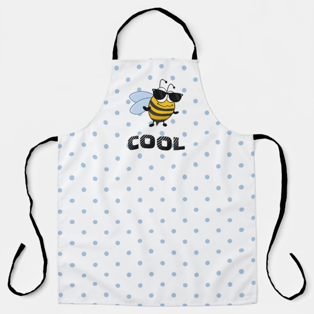 Bee Cool | Funny Trendy Bee Polka Dot Personalised Apron (Front)