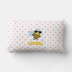 Bee Cool   Funny Trendy Bee Polka Dot Personalised Lumbar Cushion