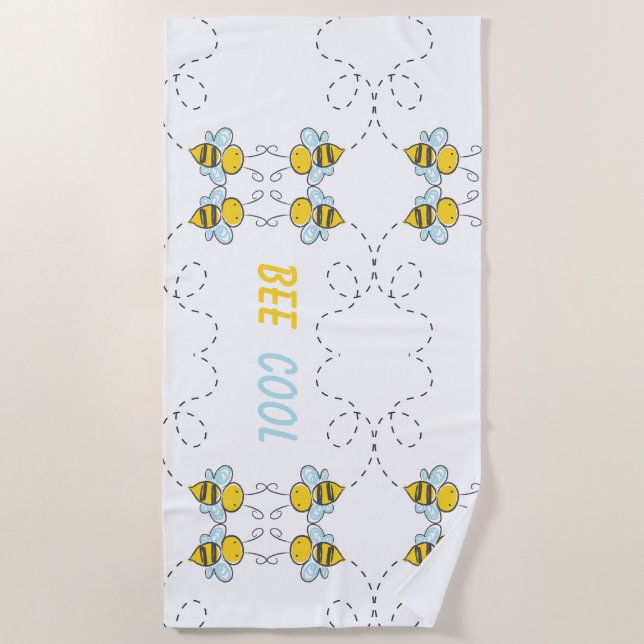 Bee Cool Personalised Beach Towel (Front)