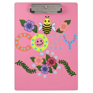 Bee Cosy Cute Floral Bee Pun Cottagecore Spring Clipboard