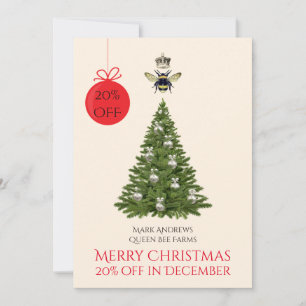 Bee & Crown Farm Or Apiary  Business Holiday Card