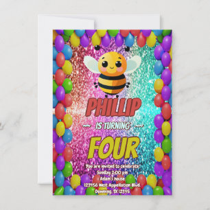 Bee custom character birthday invite