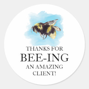 Bee Customer Thank You  Classic Round Sticker