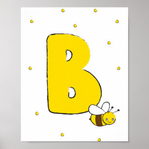 Bee Cute Cartoon Kids Baby Poster
