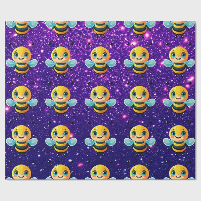 Bee Cute Charming Themed Inspired  Wrapping Paper (Flat)