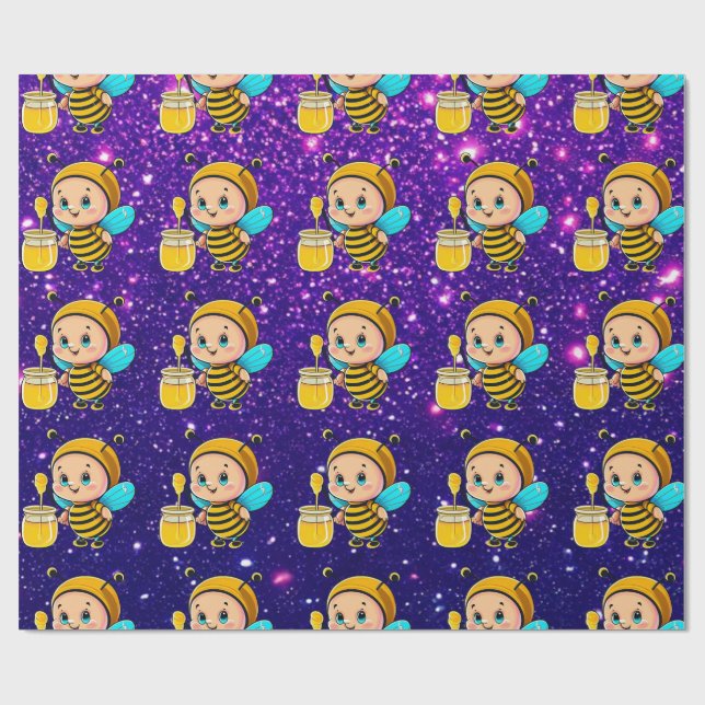 Bee Cute Charming Themed Inspired  Wrapping Paper (Flat)