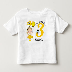Bee Cute Little Girl Birthday Toddler T-Shirt