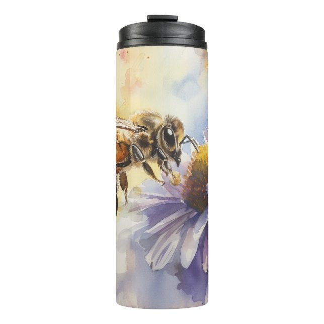 Bee & Daisy Insulated Tumbler – Nature-Inspired (Front)