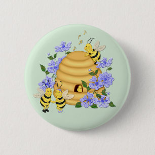 Bee Dance 6 Cm Round Badge