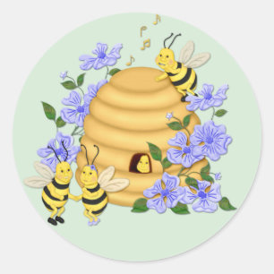 Bee Dance Classic Round Sticker