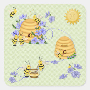 Bee Dance Party Square Sticker