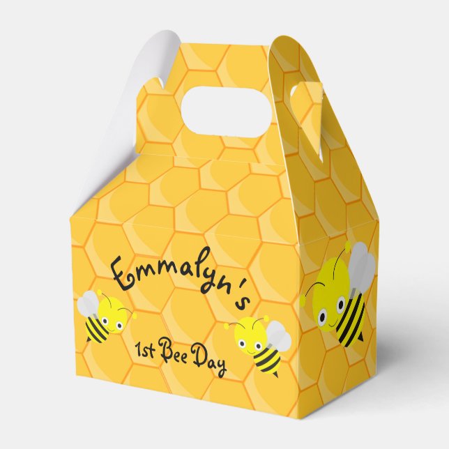 Bee Day 1st Birthday Cute Favour Box (Front Side)