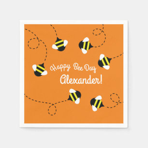 Bee Day 1st Birthday Party Napkins