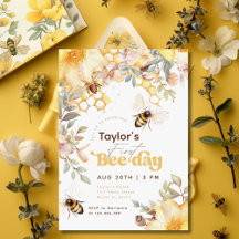 Bee Day Bumblebee 1st Birthday Floral Birthday