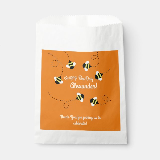Bee Day Cute Kid's Birthday Favour Bag (Front)
